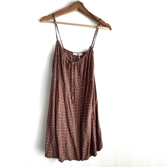 Pull & Bear pink and brown play mini dress size medium - Picture 1 of 5